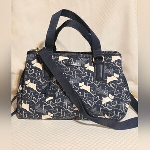 Radley London Navy Blue & White Scottie Dog Crossbody Handbag